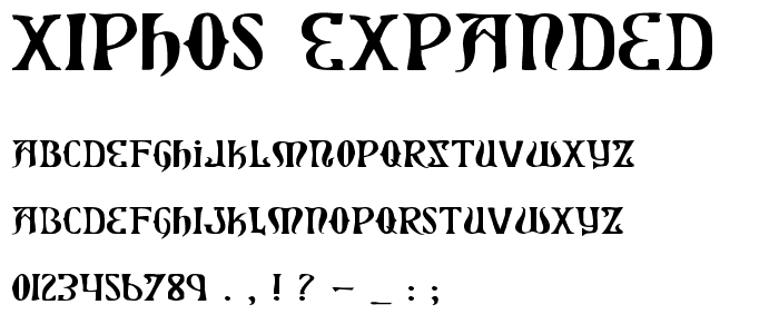 Xiphos Expanded font